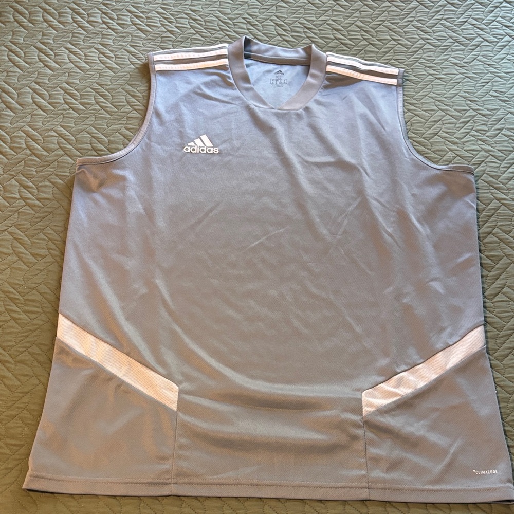 Adidas Silver Sleeveless Training Top